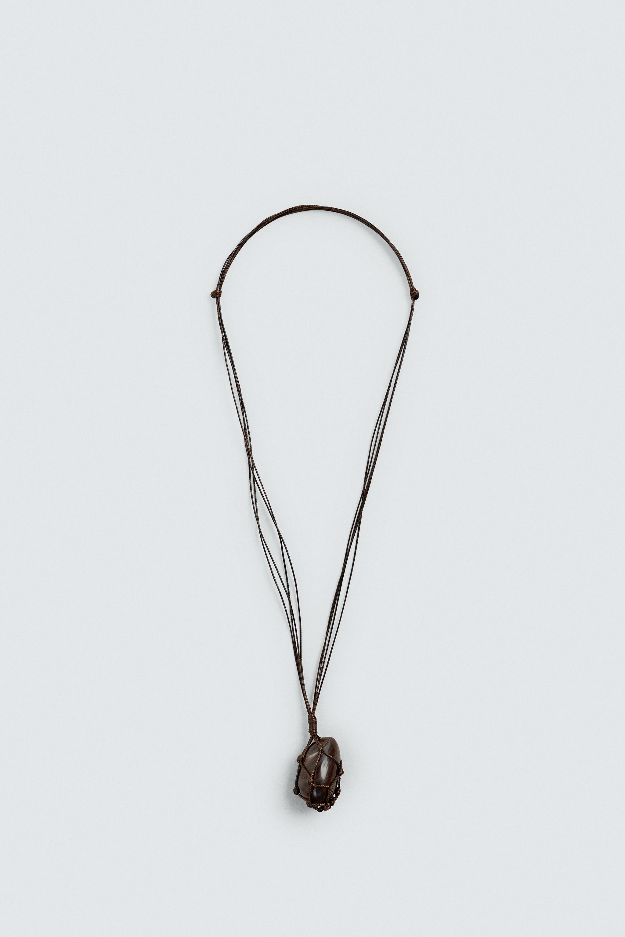 COLLIER CORDON PENDENTIF RÉSILLE